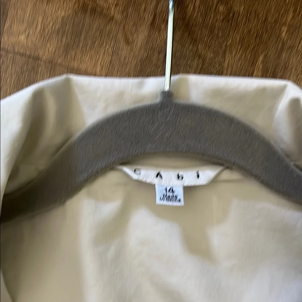 CAbi Tan Trench Coat with Rolled Sleeves and Belted Waist